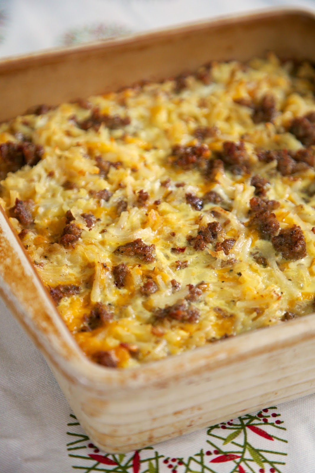 breakfast sausage egg casserole without bread